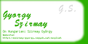 gyorgy szirmay business card